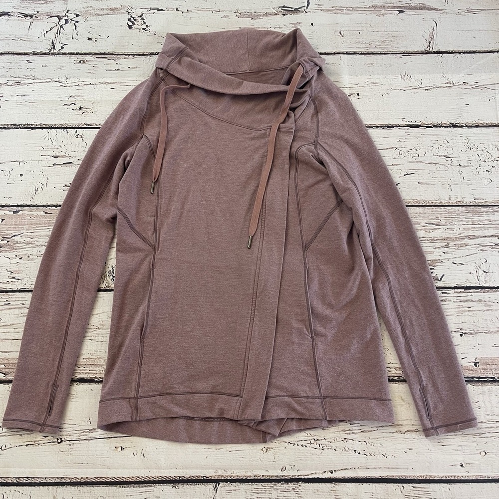 Lululemon Coast Easy Wrap Size 4 Misty Merlot Purple‎ Pink Cardigan Sweater